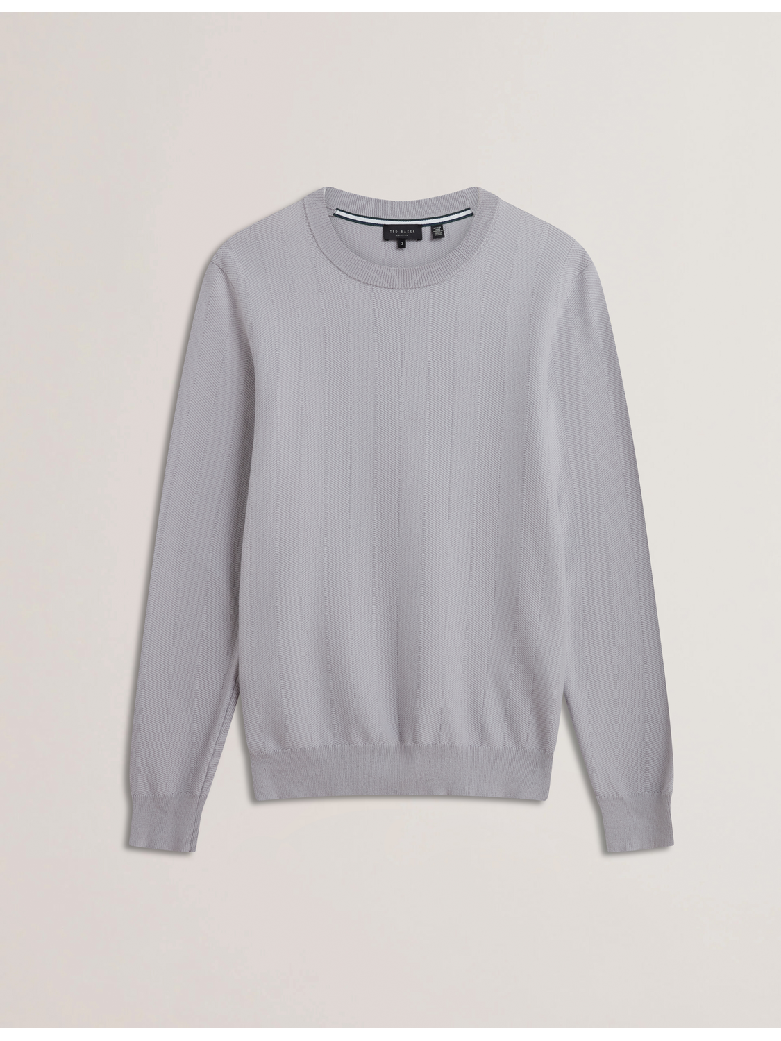Men JAMALS - Herringbone Knit Crew Neck Sweater - Ted Baker