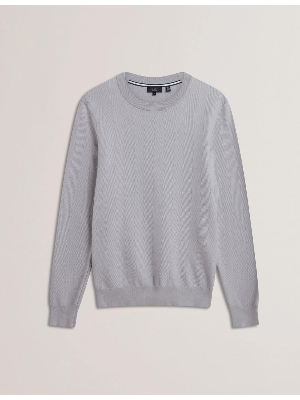 Men JAMALS - Herringbone Knit Crew Neck Sweater - Ted Baker