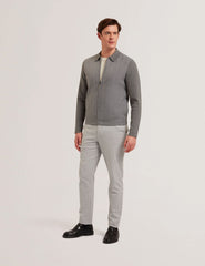 Men DEJO - Herringbone Wool Blend Zip Up Cardigan - Ted Baker