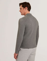 Men DEJO - Herringbone Wool Blend Zip Up Cardigan - Ted Baker
