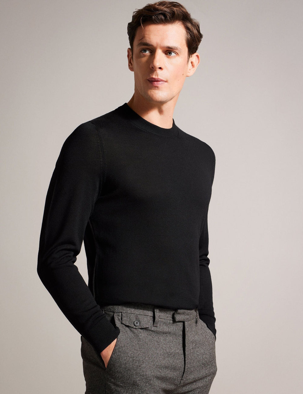 Men CARNBY - Pure Wool Crew Neck Jumper - Ted Baker