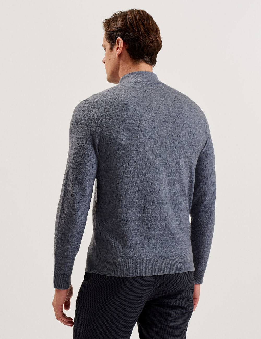 Men KURNLE - T Knit Half Zip Funnel Neck Jumper - Ted Baker