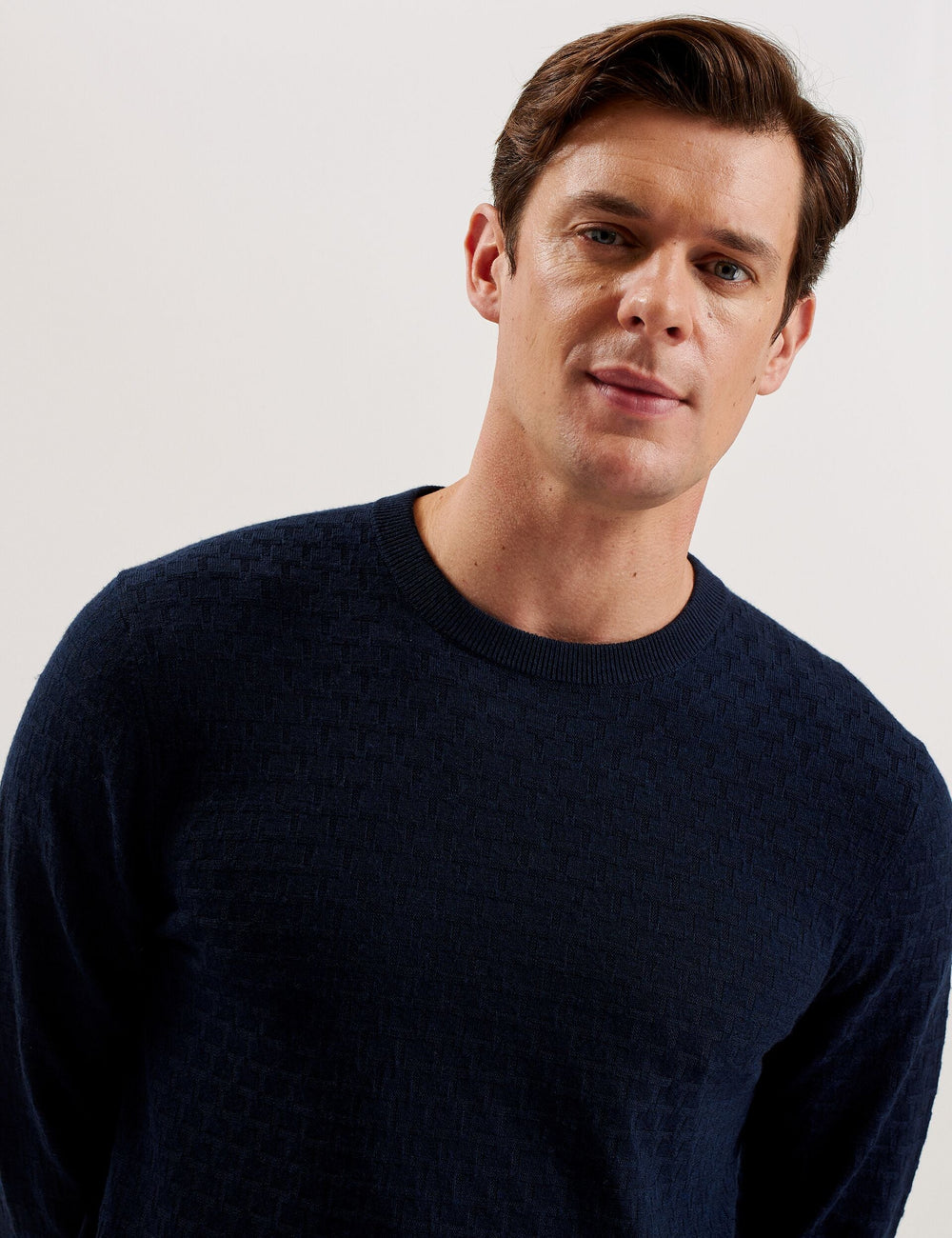 Men LOUNG - Textured T Knit Crew Neck Jumper - Ted Baker