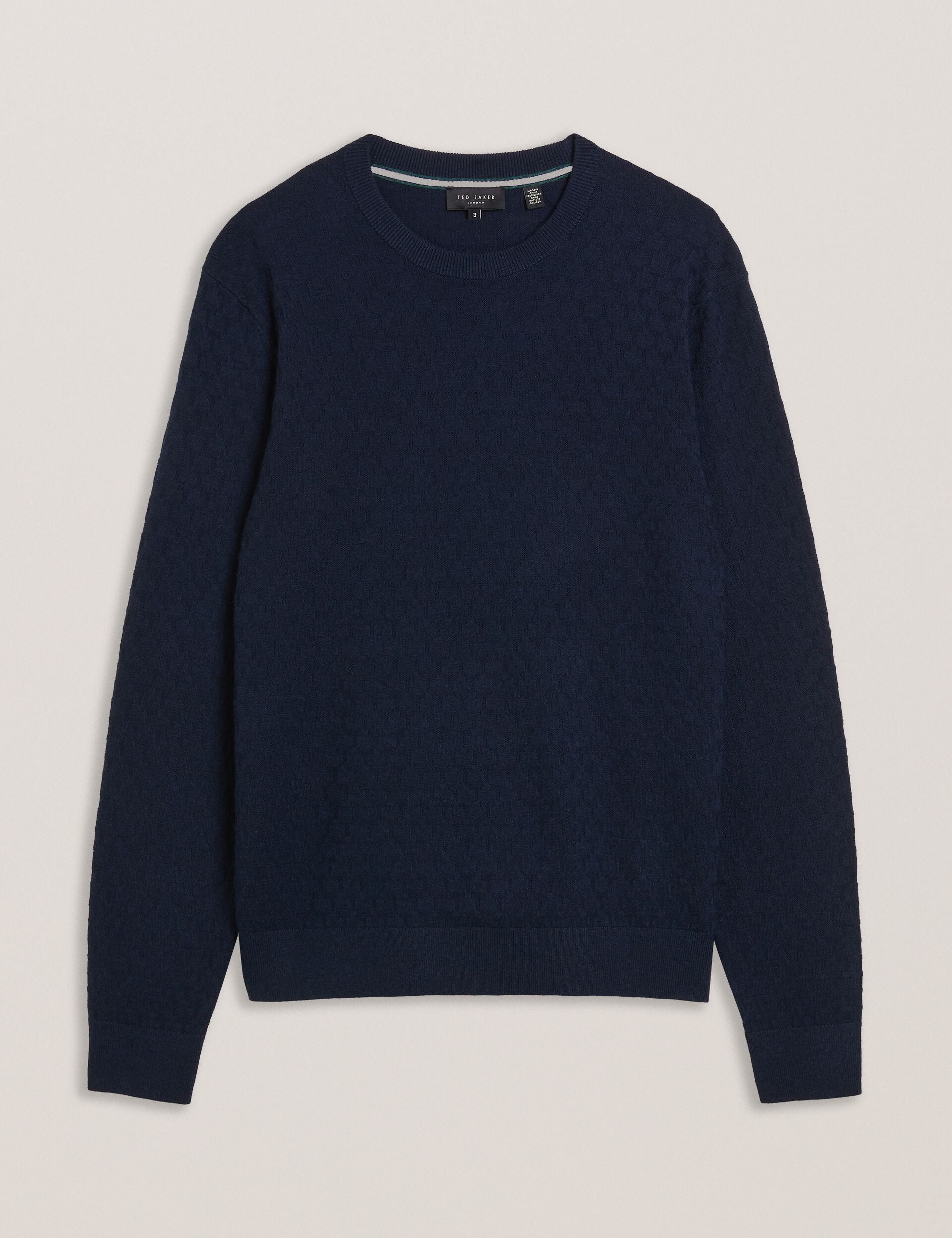 Men LOUNG - Textured T Knit Crew Neck Jumper - Ted Baker