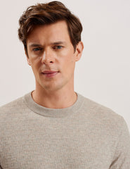 Men LOUNG - Textured T Knit Crew Neck Jumper - Ted Baker