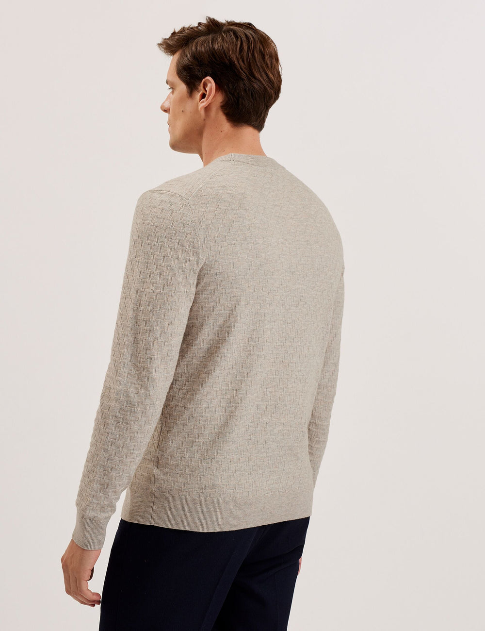 Men LOUNG - Textured T Knit Crew Neck Jumper - Ted Baker