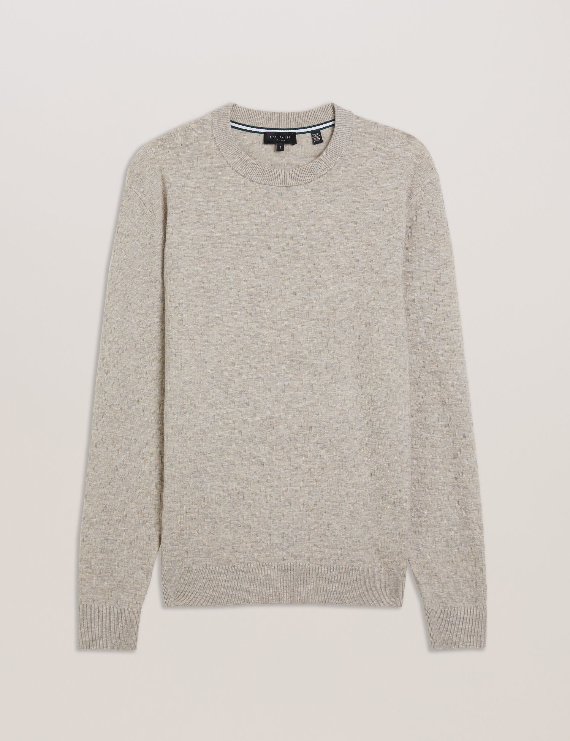 Men LOUNG - Textured T Knit Crew Neck Jumper - Ted Baker