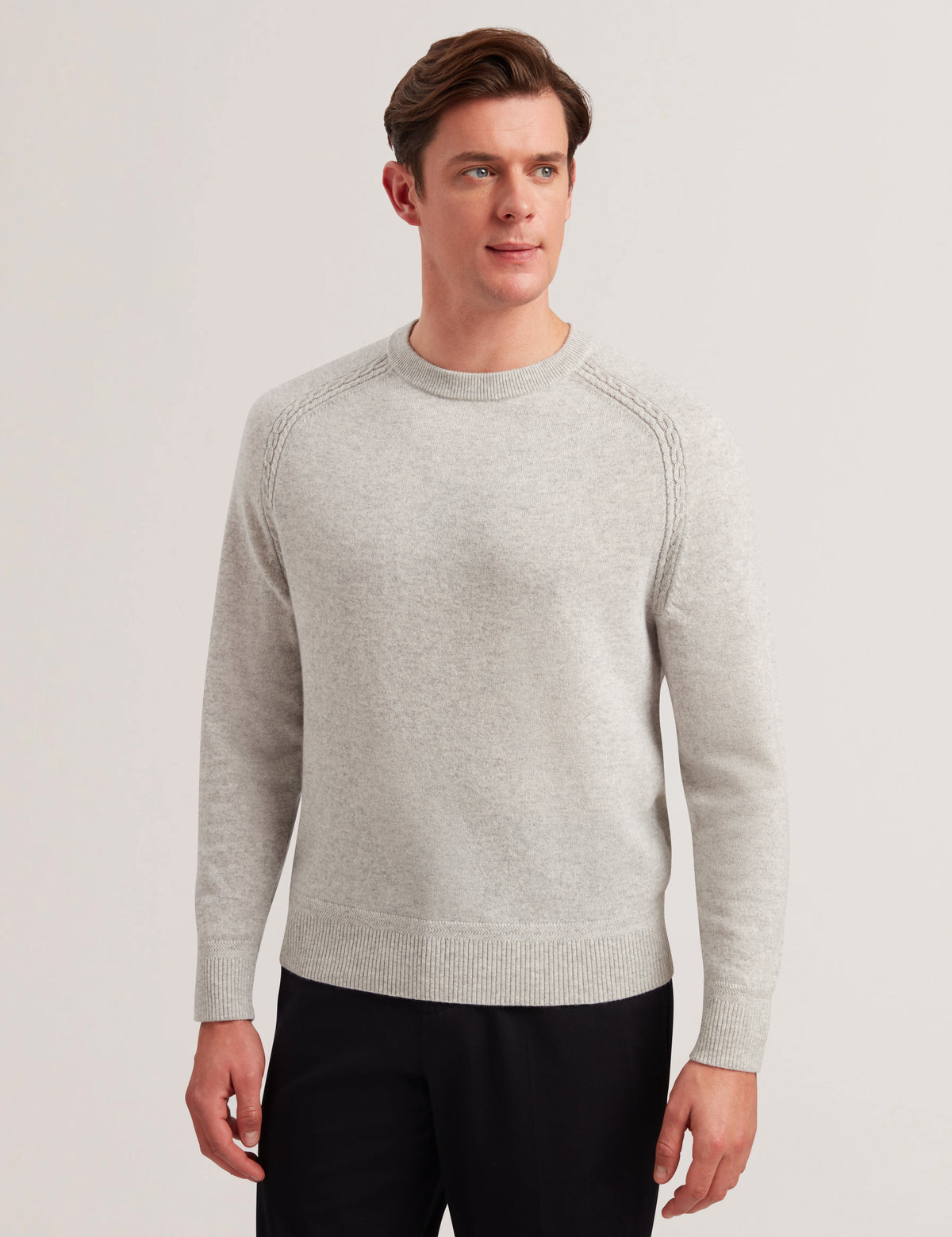 Men GLANT - Cashmere Cable Detail Crew Neck Jumper - Ted Baker