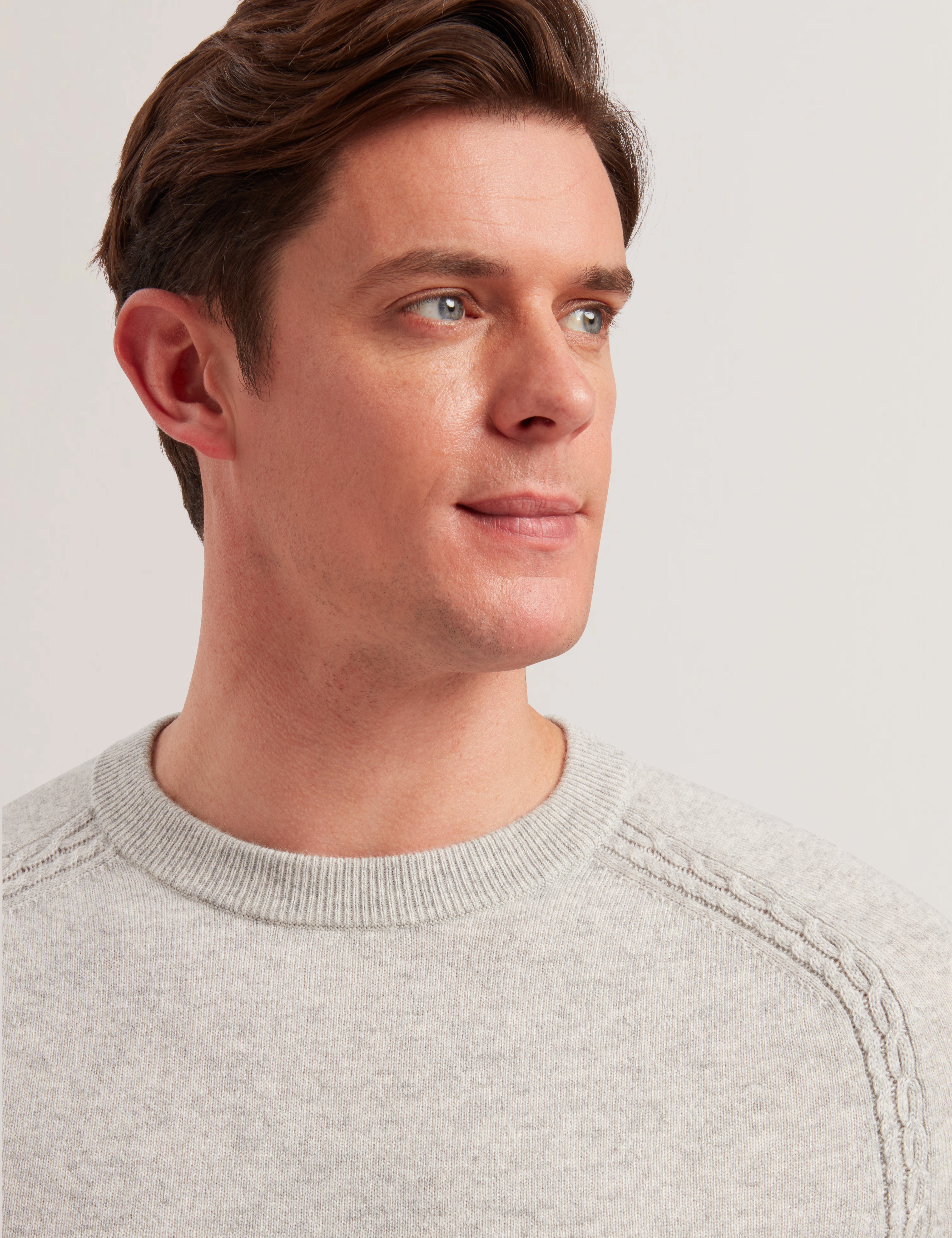 Men GLANT - Cashmere Cable Detail Crew Neck Jumper - Ted Baker