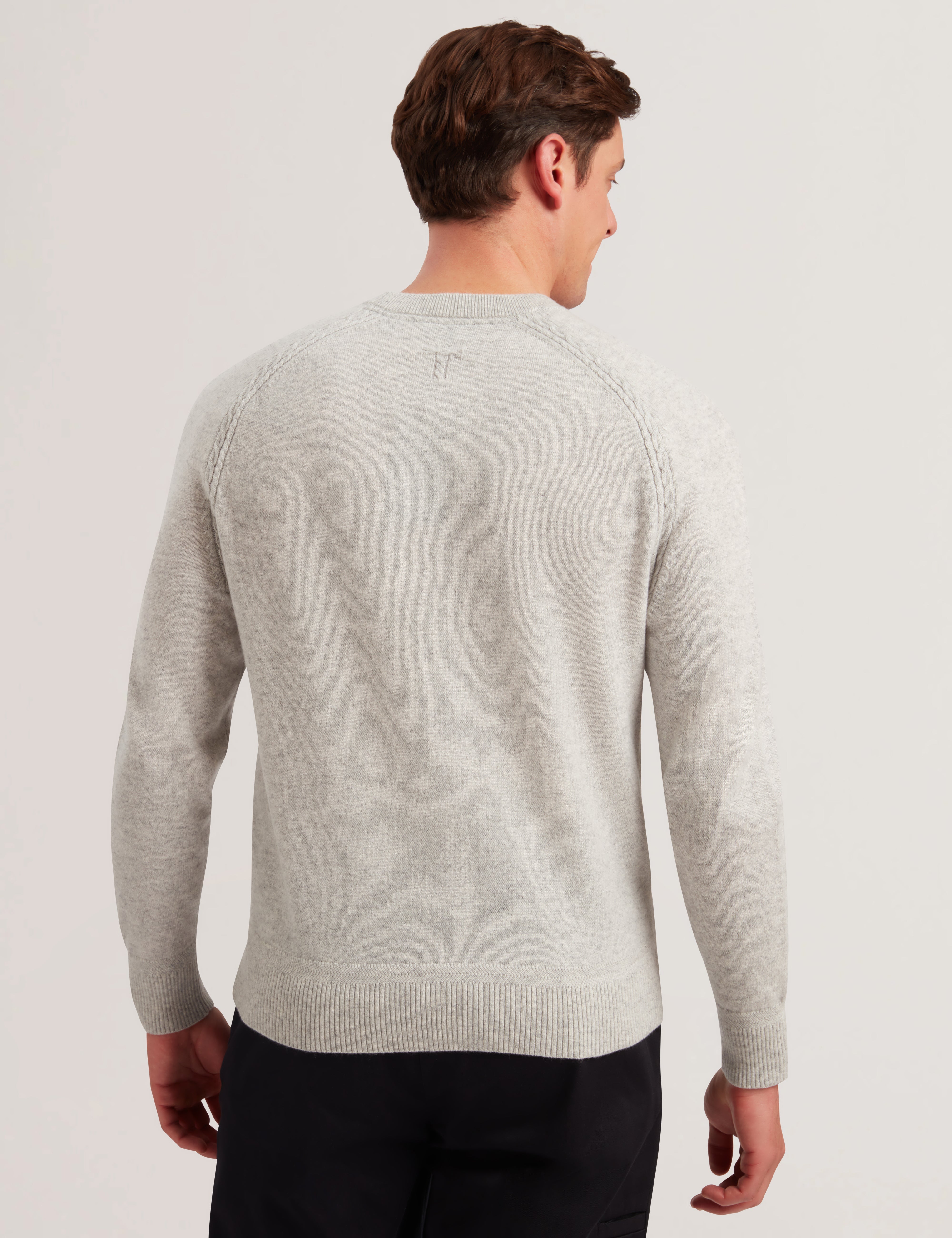 Men GLANT - Cashmere Cable Detail Crew Neck Jumper - Ted Baker