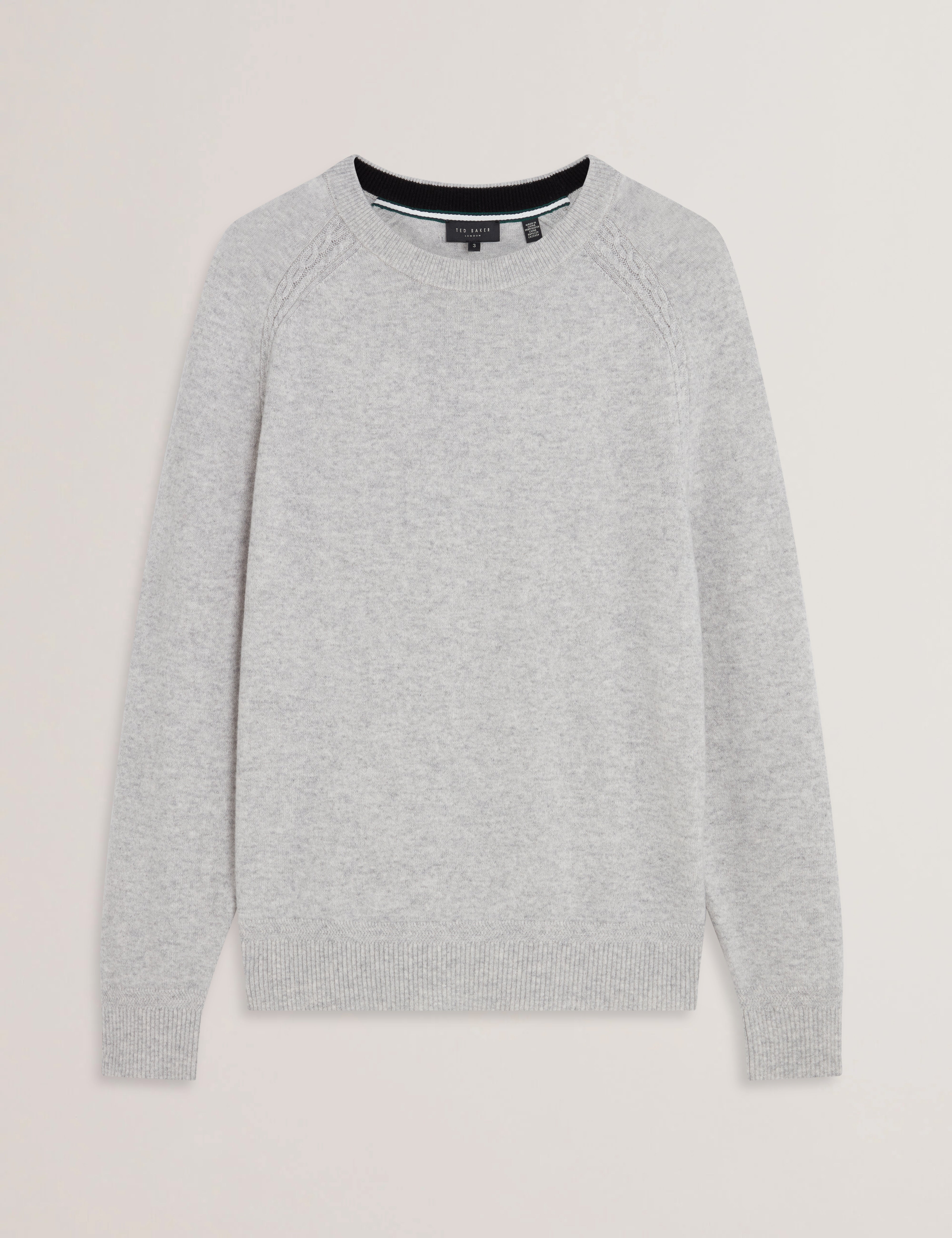 Men GLANT - Cashmere Cable Detail Crew Neck Jumper - Ted Baker