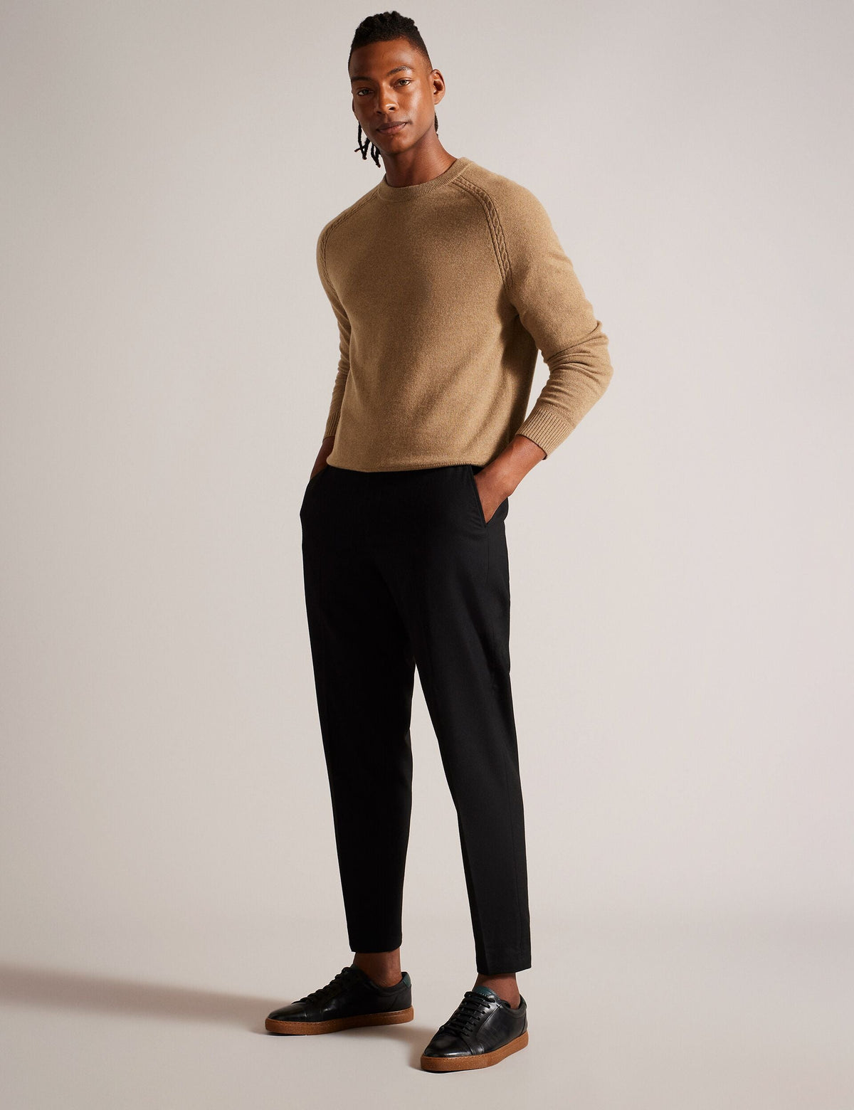 Men GLANT - Cashmere Cable Detail Crew Neck Jumper - Ted Baker