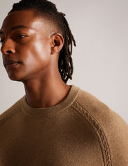 Men GLANT - Cashmere Cable Detail Crew Neck Jumper - Ted Baker