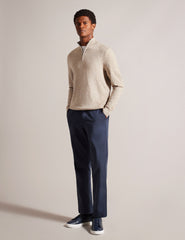 Men KURNLE - T Knit Half Zip Funnel Neck Jumper - Ted Baker