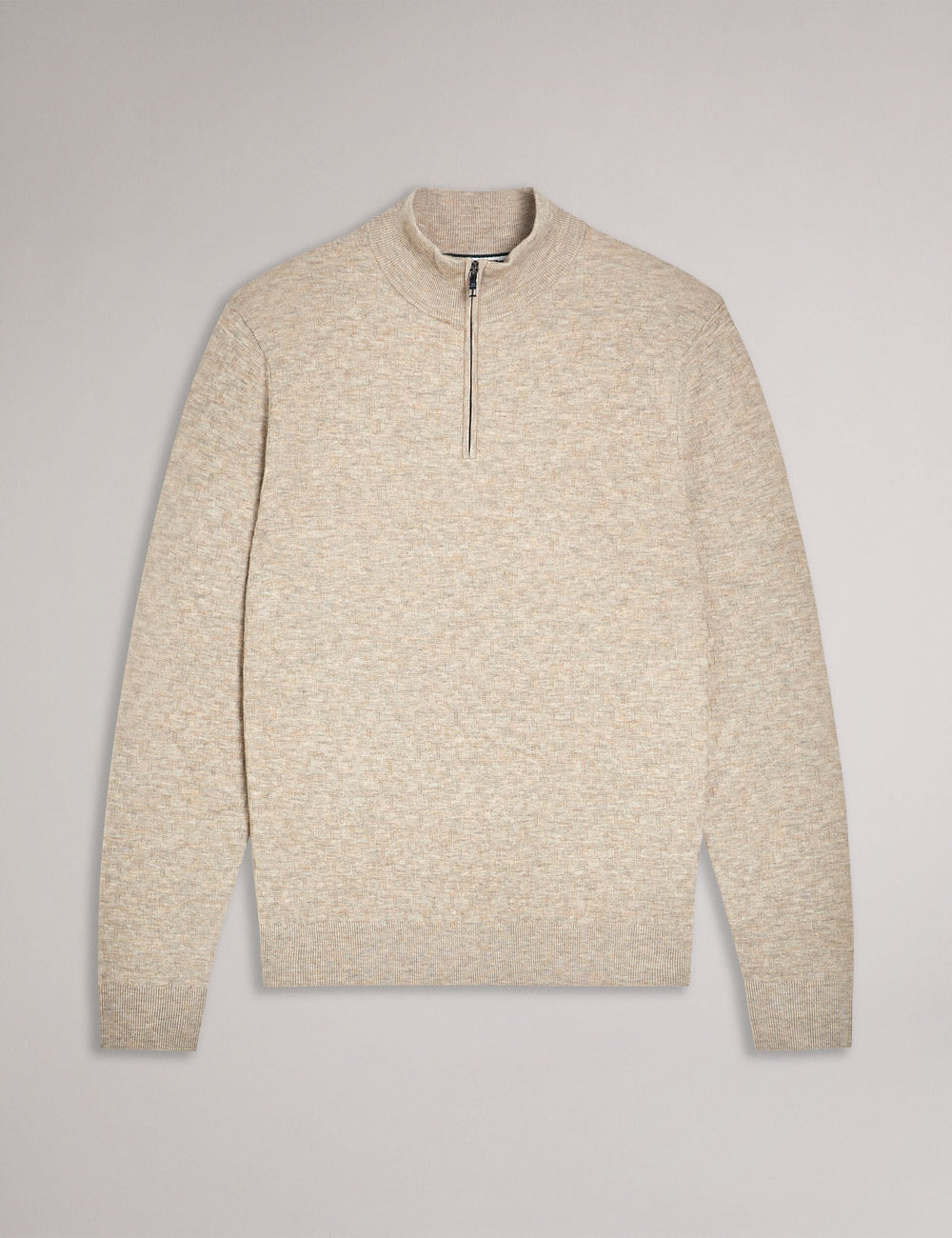Men KURNLE - T Knit Half Zip Funnel Neck Jumper - Ted Baker