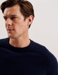 Men GLANT - Cashmere Cable Detail Crew Neck Jumper - Ted Baker