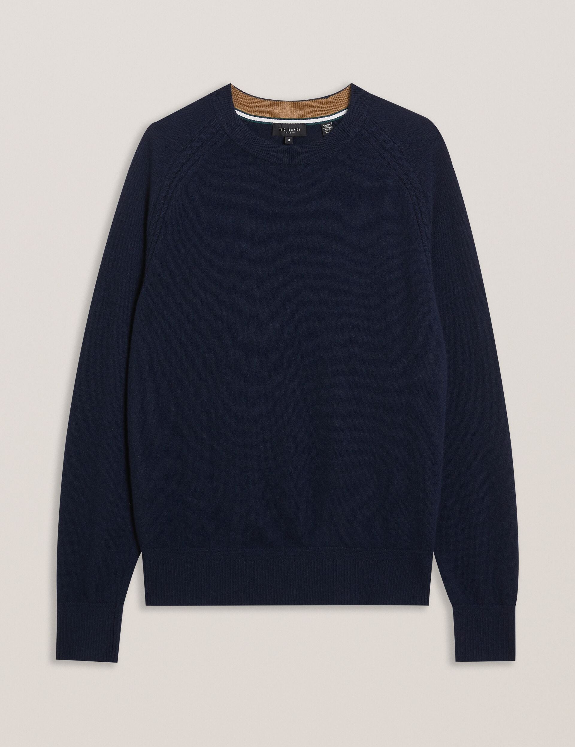 Men GLANT - Cashmere Cable Detail Crew Neck Jumper - Ted Baker