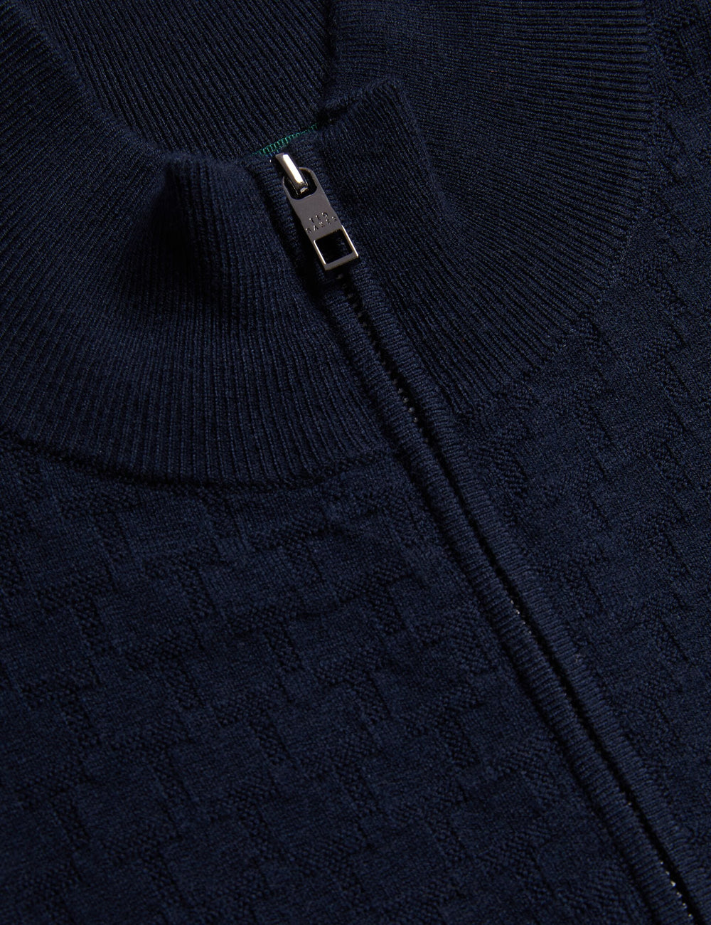 Men KURNLE - T Knit Half Zip Funnel Neck Jumper - Ted Baker