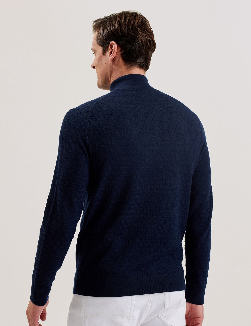 Men KURNLE - T Knit Half Zip Funnel Neck Jumper - Ted Baker