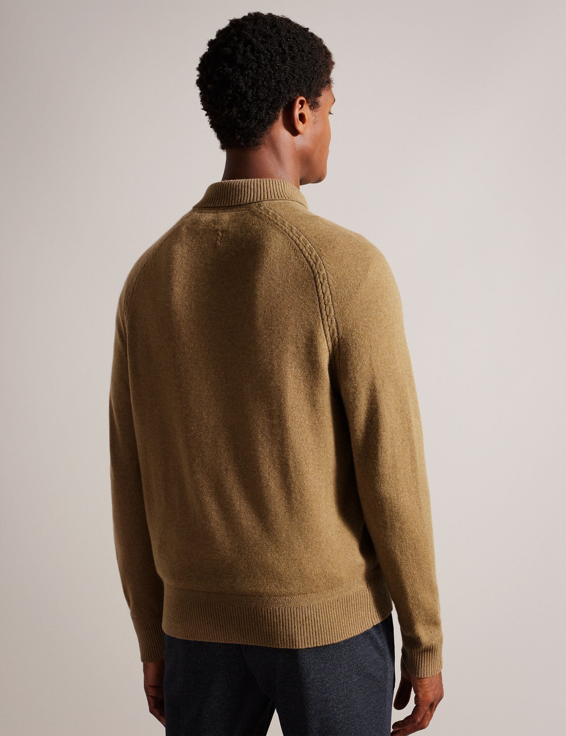 Men KAROLT - Cashmere Knit Long Sleeve Polo Top - Ted Baker