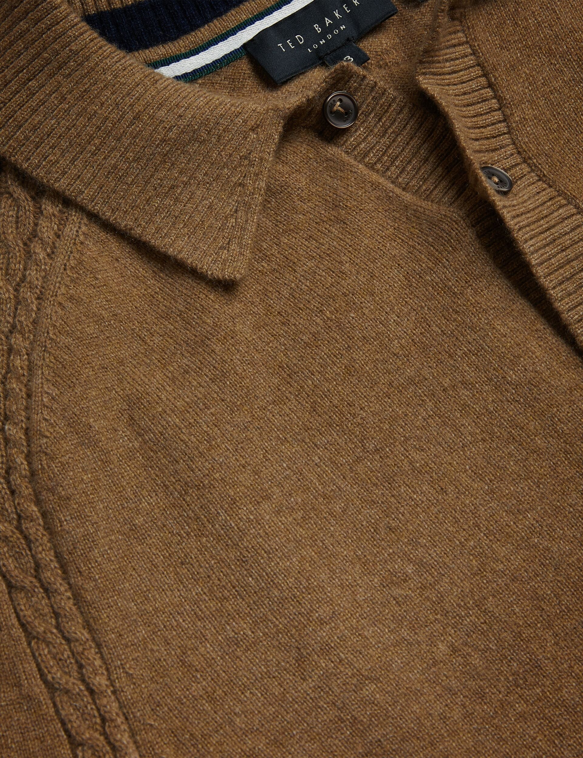 Men KAROLT - Cashmere Knit Long Sleeve Polo Top - Ted Baker