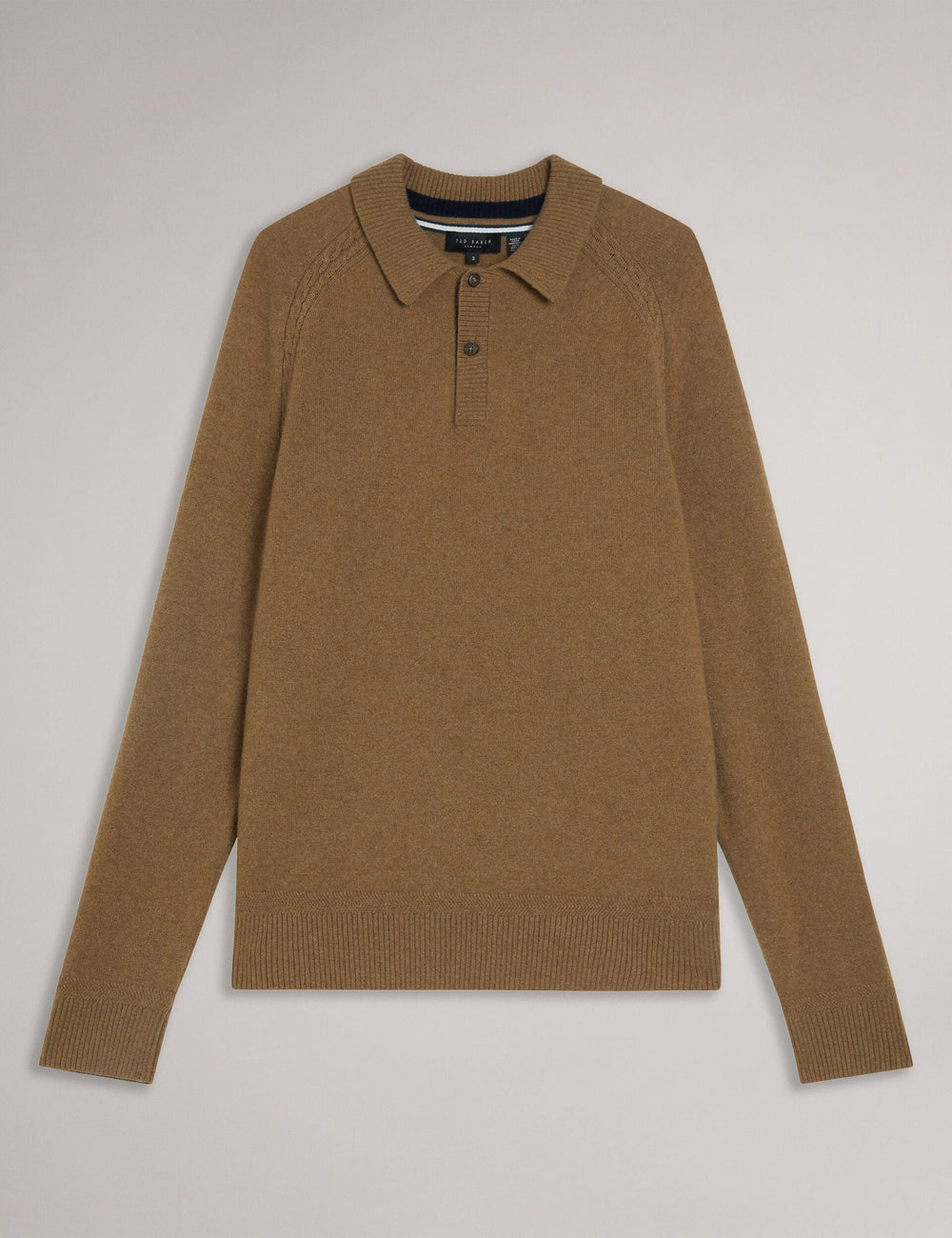 Men KAROLT - Cashmere Knit Long Sleeve Polo Top - Ted Baker