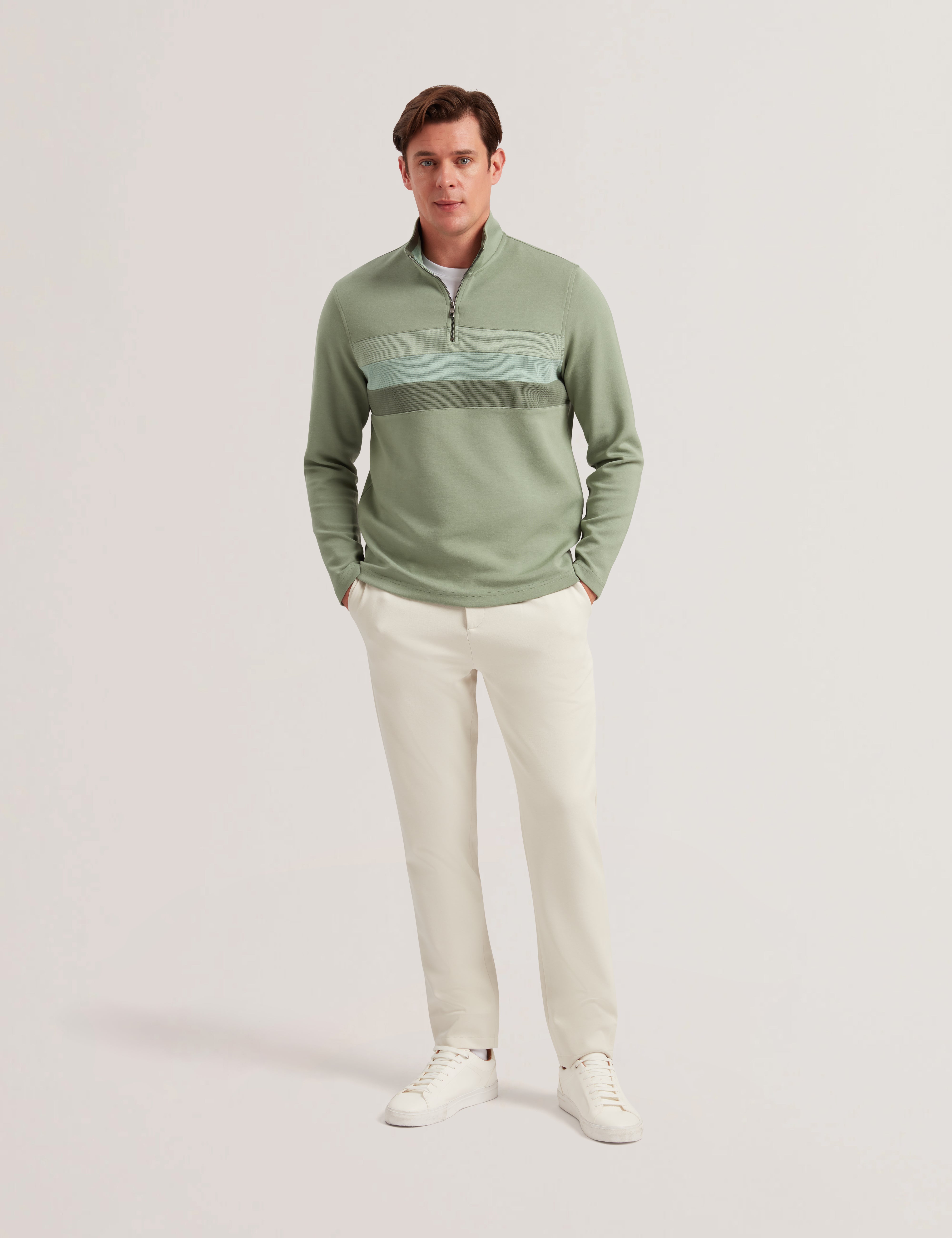 Men LONGMAN - Ombre Stripe Half-Zip Sweatshirt - Ted Baker