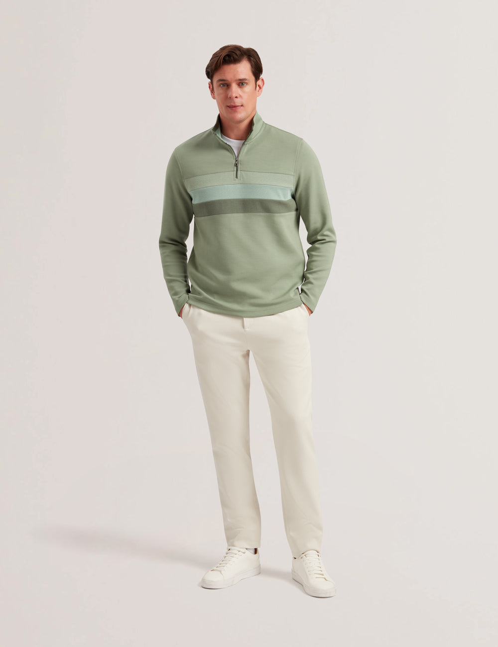 Men LONGMAN - Ombre Stripe Half-Zip Sweatshirt - Ted Baker