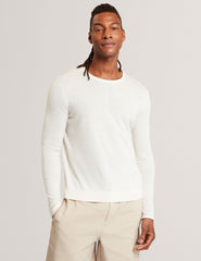 Men YAEN Rolled Edge Linen Blend Crew Neck Jumper - Ted Baker