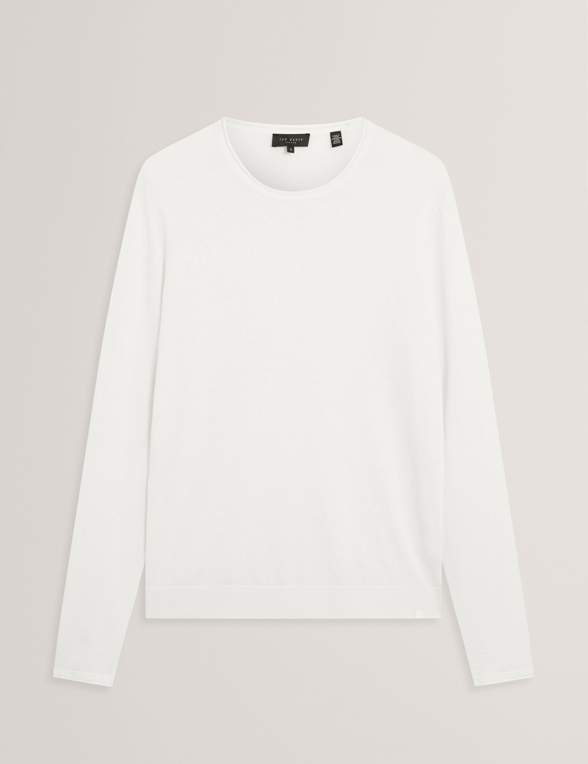 Men YAEN Rolled Edge Linen Blend Crew Neck Jumper - Ted Baker