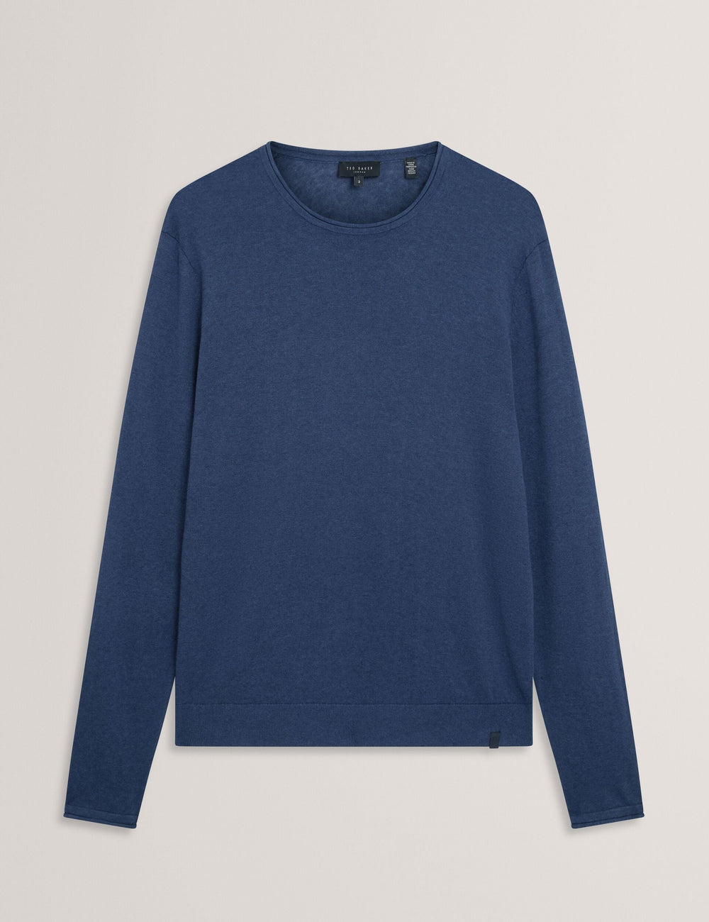 Men YAEN Rolled Edge Linen Blend Crew Neck Jumper - Ted Baker