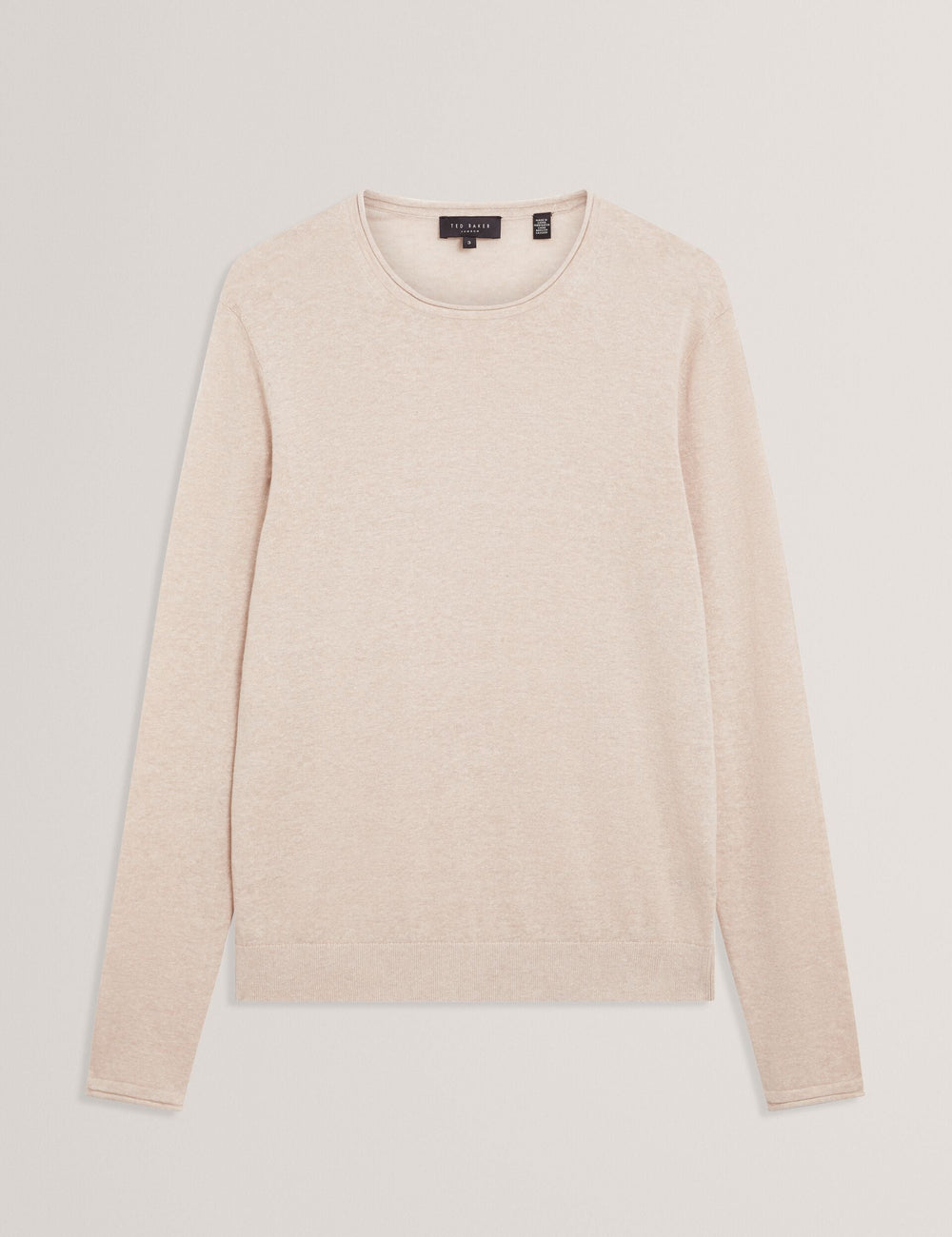 Men YAEN Rolled Edge Linen Blend Crew Neck Jumper - Ted Baker