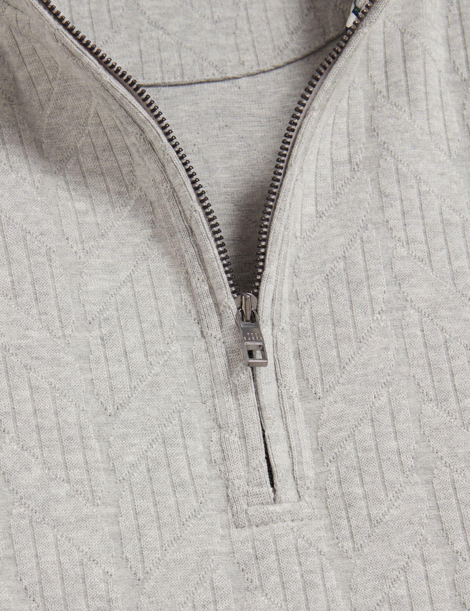 Men DOUGLES Cable Texture Zip-Neck Sweatshirt - Ted Baker