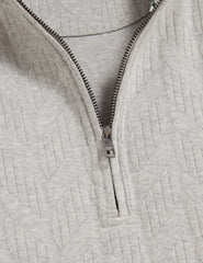 Men DOUGLES Cable Texture Zip-Neck Sweatshirt - Ted Baker