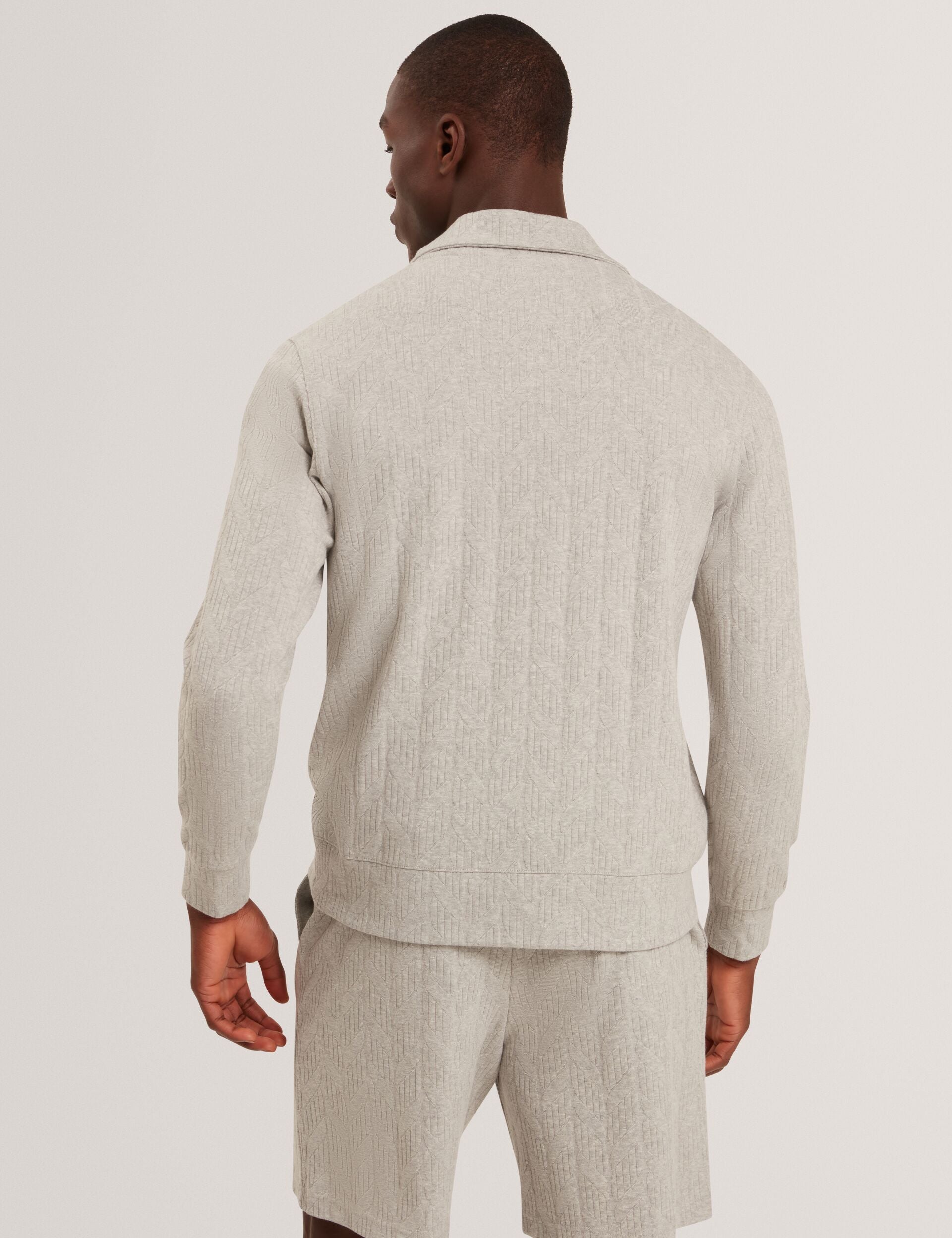 Men DOUGLES Cable Texture Zip-Neck Sweatshirt - Ted Baker