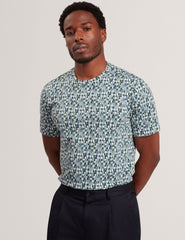 Sale MASYAFA Mosaic Print Cotton Crew Neck T-Shirt - Ted Baker