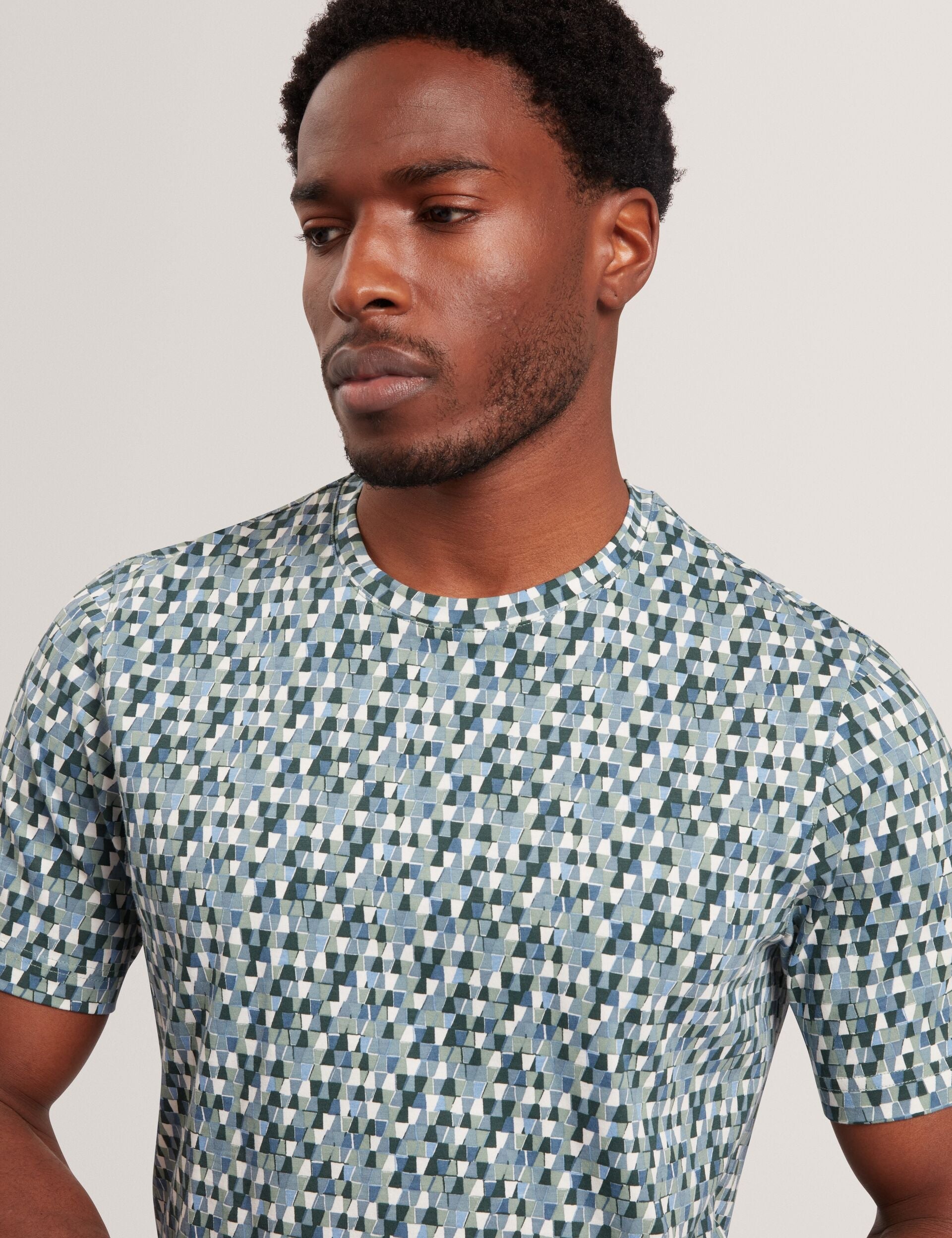 Sale MASYAFA Mosaic Print Cotton Crew Neck T-Shirt - Ted Baker